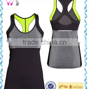 OEM Nylon Lycra Women Workout Tank Tops Sexy Fitness Yoga Vest Wholesale thumbnail-3