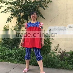 2017 New Design Wholesale Ruffle Womans Clothes Sets Girls Clothes Comfortablely And Beauty thumbnail-3