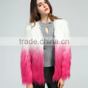 2017 Fake Fur New Autumn and Winter Women Fur Fur Coat Long Sleeves Women Sweater Coat thumbnail-6
