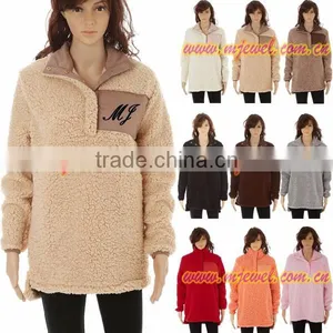 FACTORY Wholesale Monogrammed Sherpa Fleece Pullover thumbnail-6