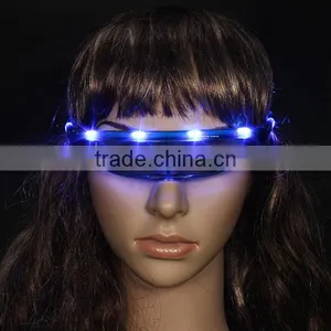 Brand New High Quality Flashing LED Space Light Up Sun Glasses Glow Rave Party Club Disco Gift Toy Blue thumbnail-2
