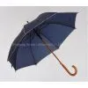 Classic Large Sport Mens Strong Straight Wooden Navy Blue Auto Umbrella thumbnail-1