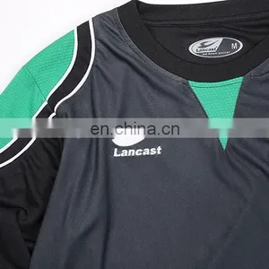Long Sleeves Custom Black Soccer Referee Jersey thumbnail-2
