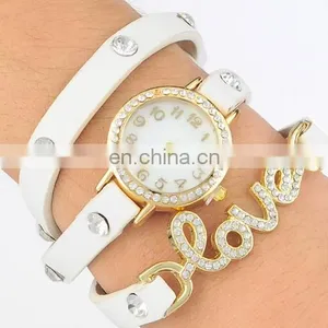 Newest Design Women Watches Retro Faux Leather Quartz Wristwatch With Bronze LOVE Word Luxury Watches Ladies thumbnail-6