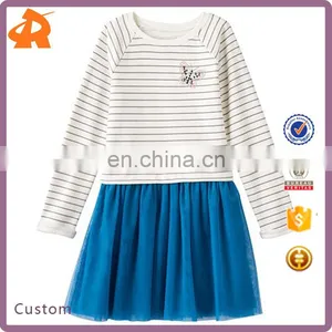 Kids Cute and Beautiful Model Dresses, Girls 4- 7 Rhinestone French Terry Tulle Dress thumbnail-1
