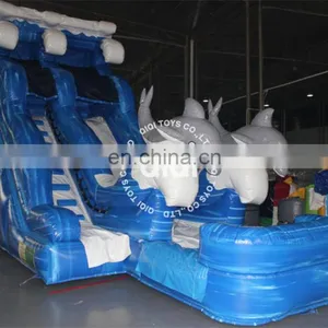 High Quality Children's Park Big Dolphin Inflatable Ocean Wave Slide Inflatable Water Slide thumbnail-4