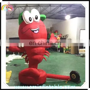 Customized Vivid Inflatable Shrimp Model, Advertising Inflatable Prawn Model , Red Shrimp With Cap for Outdoor Event thumbnail-1