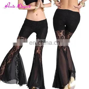 Wholesale Women Black Bell-bottoms Leggings Printed Sexy Yoga Pants thumbnail-2