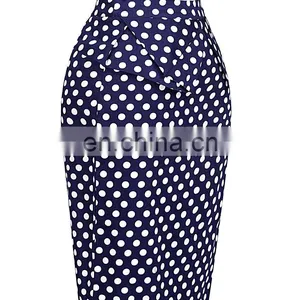 Grace Karin Occident Sexy Women Short Hips Wrapped Retro Cotton Polka Dots Vintage Skirt CL008928-2 thumbnail-2