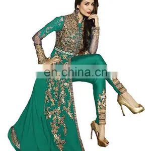 Stylish Heavy Party Wear Georgette Salwar Kameez Suits 2018 (Semi-Stitched) thumbnail-1