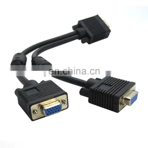 VGA 1 Male to Dual 2 VGA Female Converter Adapter Splitter Cable thumbnail-1