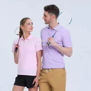 White Color Wholesale Men's Polo Shirts Logo Printed Promotion Uniforms thumbnail-1