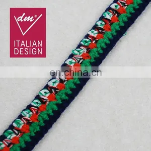 Fashion Design Multicolor Braided Polyester Tape Ribbon thumbnail-1