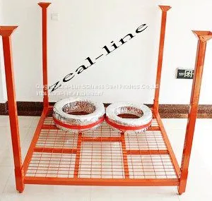 Folding 60X60 Inch Metal PCR Tire Tyre Storage Stacking Tire Rack thumbnail-2