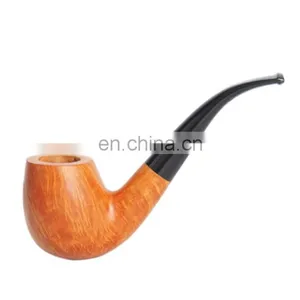 Briar Tobacco Pipe 9MM Activated Carbon Filter Briar Wooden Classic Curved High-end Pipe thumbnail-1