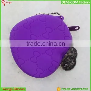 Customized Hot Sale Lovely Candy Heart Shape Zipper Silicone Coin Purse for Kids, Girls thumbnail-3