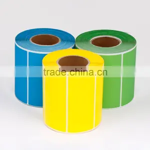 SINMARK Color Series Green Synthetic Paper Double Row Cable Barcode Stickers Roll thumbnail-4