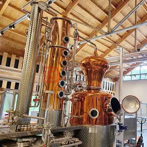 DEGONG 1500L Whiskey Vodka Gin Copper Distillery Equipment For Sale thumbnail-1