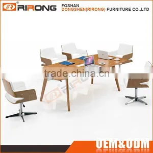 High Quality AA Fireproof Wood Modern Long Oval Conference Table for 10 Person thumbnail-4
