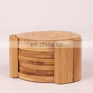 Kitchen Multipurpose 6-Piece Heat Resistant Bamboo Round Coaster thumbnail-5