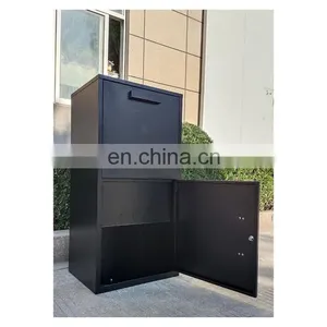 Outdoor Metal Security Package Mail Box Standing Letter Box Large Freestanding Parcel Post Box With Lock thumbnail-2