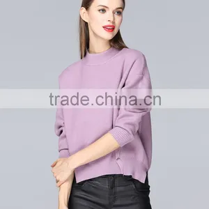 Korea Design Long Sleeve Pullover Cashmere Sweater for Ladies thumbnail-3