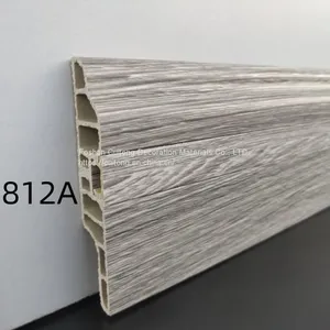 Foshan Wholesale PVC Wood Grain Baseboard Waterproof Baseboard Factory Office Hotel Apartment Project Baseboard thumbnail-3