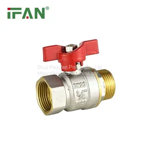 IFAN 1/2 Inch Threaded Brass Ball Valve Forged 2 Way Brass Valves for Cold and Hot Water thumbnail-2