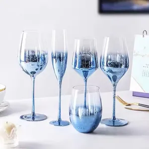 Gradient Blue Wedding Wine Champagne Glasses Creative Blue Bottom Sparkling Wine With Tall Glass Wine Glass thumbnail-1