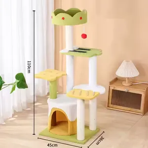 Hot Seller Ice Cream Style Pet Interactive Toys Cat Climbing Frame 3 Layers Sisal Cat Scratcher Tree Tower House Resting thumbnail-3