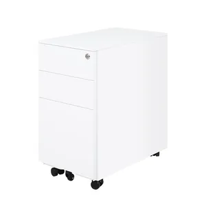 Modern 3-Drawer Mobile Pedestal Cabinet Metal Storage for Home Office School & Hospital Use thumbnail-2