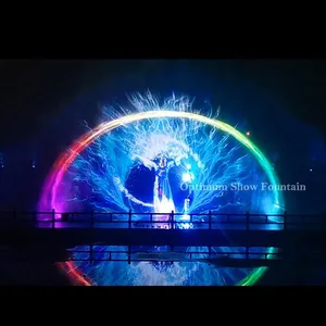 India Dal Lake Stainless Steel Laser Projection Water Fountain Movie Screen Feature Multicolored LED Light DMX512 For Events thumbnail-3