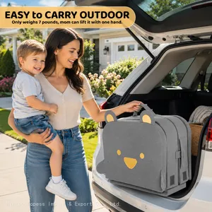 OEM/ODM Portable Toddler Travel Bed Foldable Soft Foam Floor Bed for Kids thumbnail-2