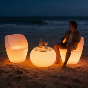 Luminous Outdoor Table and Chair Set 16 Variable Colors IP65 Waterproof for Bar Hotel Outdoor Events thumbnail-4