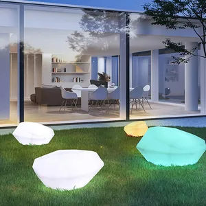 Lawn Yard Patio Driveway Outdoor Decorative Light Solar LED Stone/outdoor Garden Patio Solar Led Ball Sphere Stone Light Lamp thumbnail-1