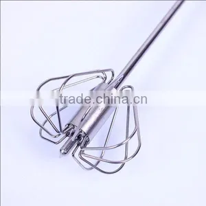 New Easy Whisks Rotating 14" Hand Blender Versatile Egg Beater -Quality Stainless Steel Hand Push Mixer thumbnail-4