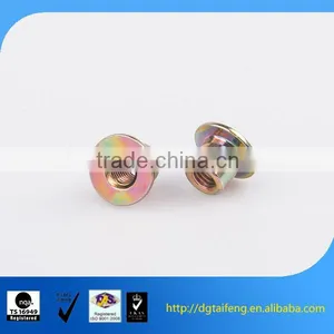Flat Serrated Head Brass Recessed Nut thumbnail-1