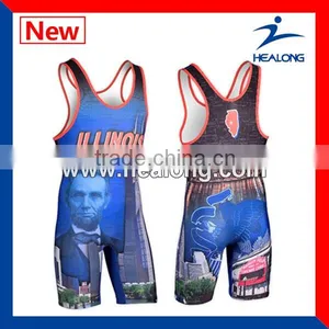2014 Newest Design Custom Sublimated Wrestling Wear thumbnail-1