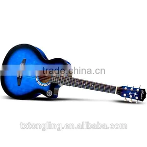Differrent Color Quality Student Beginner 38 Size Ripple Pattern Colour Basswood Acoustic Folk Guitar thumbnail-4