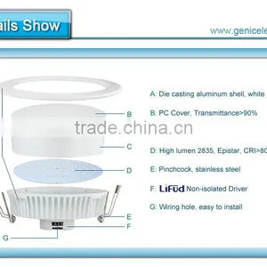 High Quality New Design Led Round White Downlight Made in China thumbnail-4