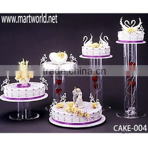 2015 Latest Wholesale Acrylic Tube Cake Stand for Cake Display for Wedding Cake Holders (CAKE-004) Quality Choice thumbnail-1