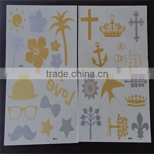 2015 FACE Temporary Tattoos Face Jewelry Sticker Golden Tattoo KW- Series 15*10.5CM thumbnail-1