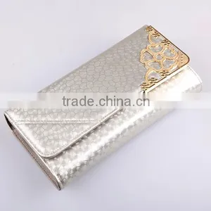 4542 2016 Fashionable Silver Body With Light Gold Decoration Womens Wallets thumbnail-2