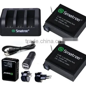 Smatree Battery and 3 Channel Charger for Camera Accessories Replacement thumbnail-1