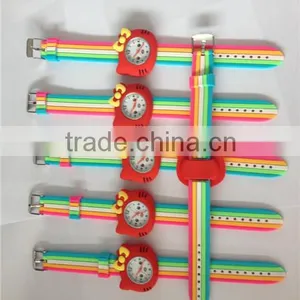 Hot Rainbow Colors Water Proof Silicone Wristwatches With Octopus for Girls thumbnail-3
