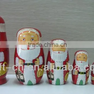 Wooden Russian Doll, 5pc Rolly/Polly Nesting Babushka Doll Set thumbnail-5