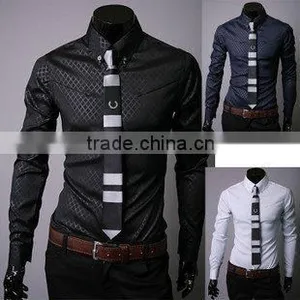 2014 New Style Combed Cotton Latest Fancy Dress Shirts for Men/Party Wear Shirts For Men 2012 Fancy Dress Shirts For Men thumbnail-1