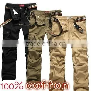 Chino Pants - Drop Crotch Chino Pants - Mens Khaki Chino Pants - Mens Chino Jogger Pants With Cuffs - Wholesale Mens Cotton Slim thumbnail-1
