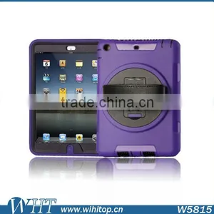 Genuine Leather Hand Strap Rotating 3 Layer Heavy Duty Hybrid Armor Case for IPad Mini 1 2 3, With Touchable Screen thumbnail-4