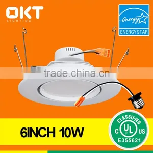 OKT ul 10w 6" Recessed Gimbal Led Retrofit Kit,120v Input,triac Dimmable thumbnail-2